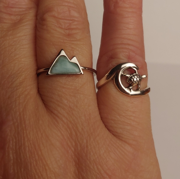 925 Sterling Silver Sea Turtle & Wave Ring sz 10 - Picture 6 of 7